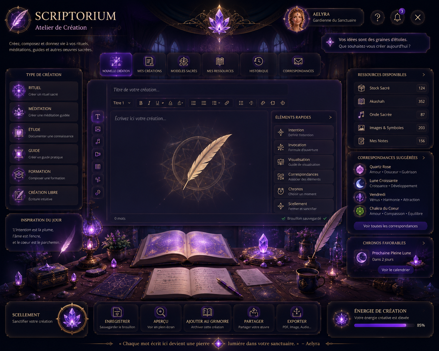 Scriptorium - Création